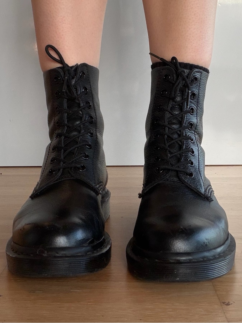 Dr. Martens Black Leather Lace-Up Combat Boots